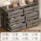 Aheaplus Closet Drawers Set of 2, Wood Closet Organizers and Storage with 3 Drawers, Closet Drawers Organizer System, Nightstands Bedside End Table with 3 Drawers Storage for Bedroom, Black Oak