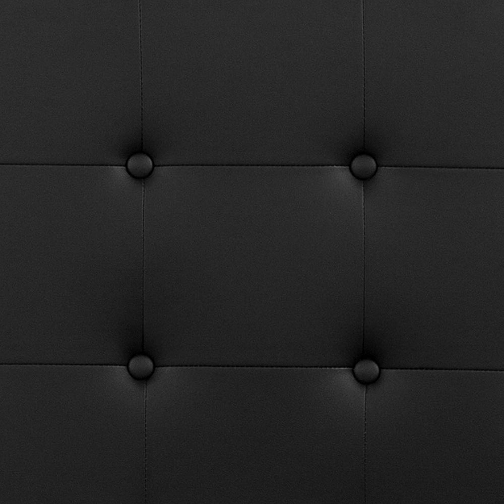 EMMA + OLIVER Black King Button Tufted Headboard