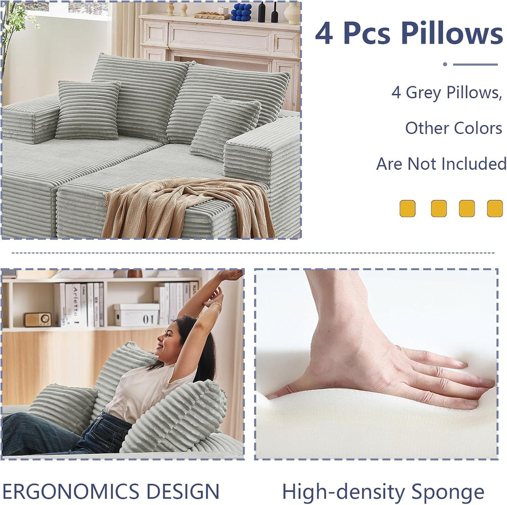 75"Oversized Chaise Lounge Chair,Sectional Double Lounge Chaise with Pil...