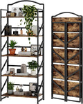 No Assembly Folding Bookshelf for Living Room,Semicircle Collapsible Book Shelf for Home Office, Portable Bookcase Storage Organizer Rack Shelves