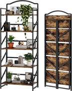 No Assembly Folding Bookshelf for Living Room,Semicircle Collapsible Book Shelf for Home Office, Portable Bookcase Storage Organizer Rack Shelves