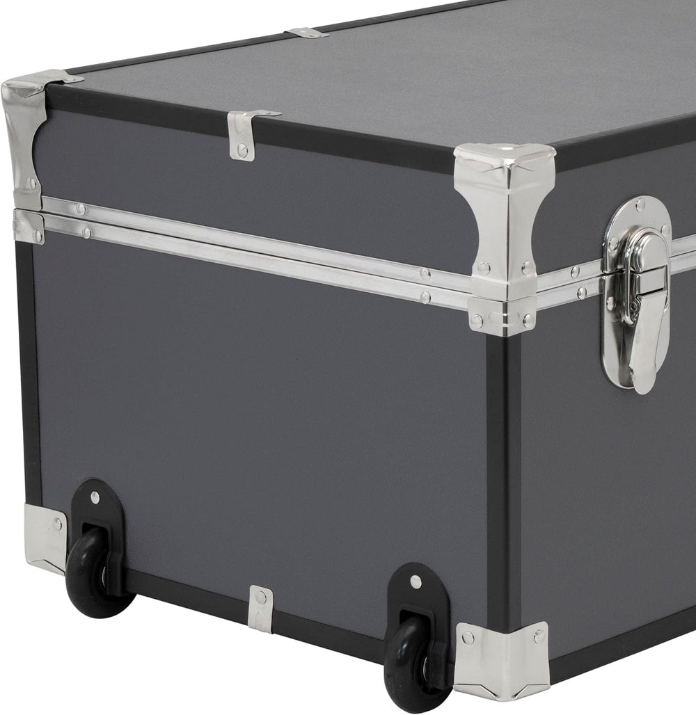 Seward Explorer Trunk with Wheels & Lock, Gray, 30-Inch