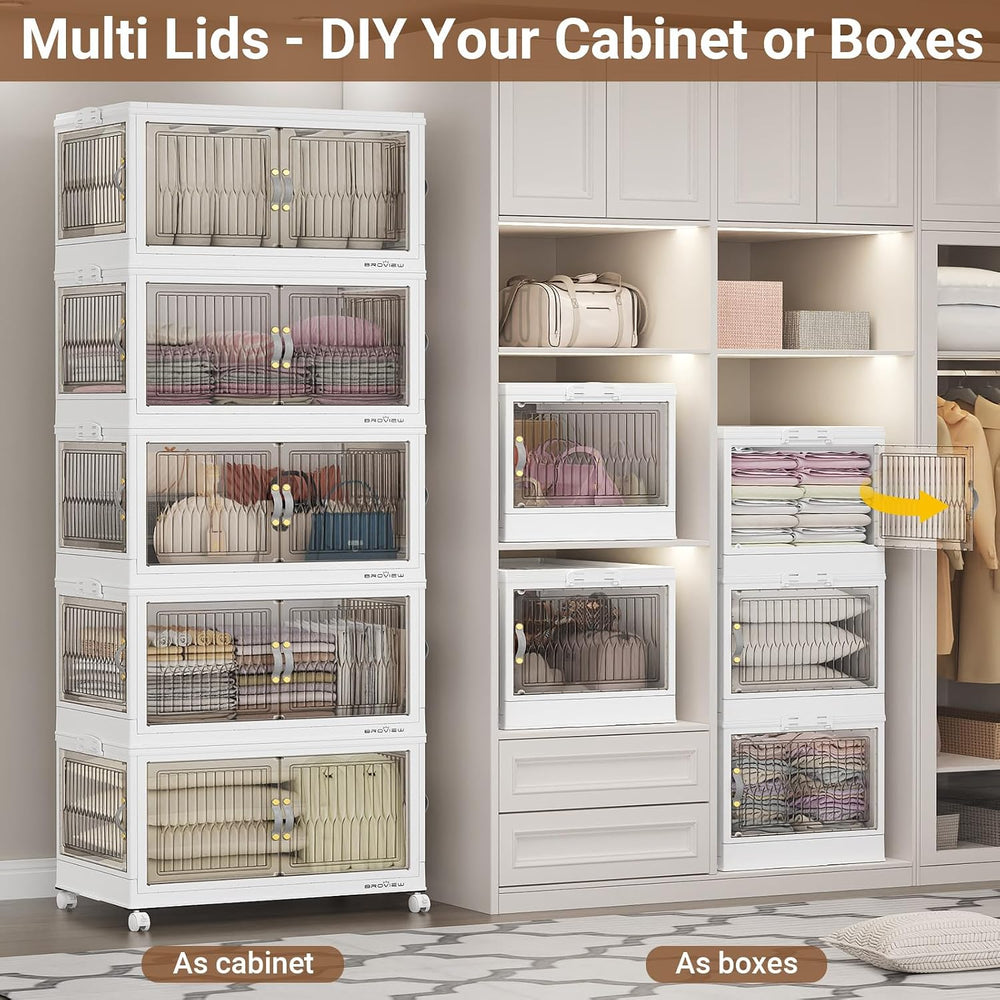 BROVIEW 90Gal Large Stackable Storage Bins with Lids, Plastic Closet Organize...
