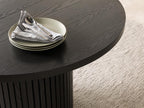 Transformer Table Solid Wood Extendable Round Dining Table Set, Black