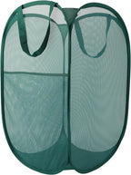 Upgraded 100L Extra Large Mesh Pop Up Laundry Basket With Handles, Light Breathable, Fold Compact, Large Hold Portable Foldable Dirty Clothes Basket For Bedroom, Laundry Room, Dorm, Hotel, Green.V