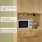 Modern Black Kitchen Pantry Cabinet/Water Ripple Food Cabinet (Wood Color)