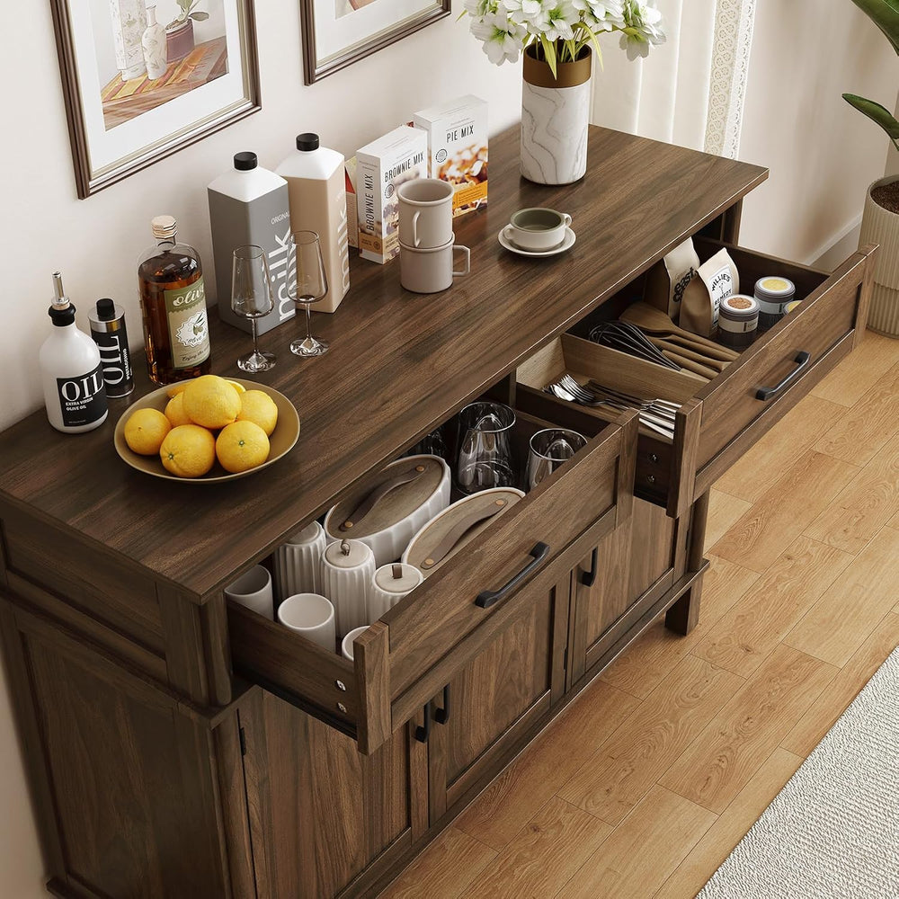 ONBRILL 48 Inch Buffet Cabinet with Storage, Farmhouse Sideboard Buffet w/2 D...
