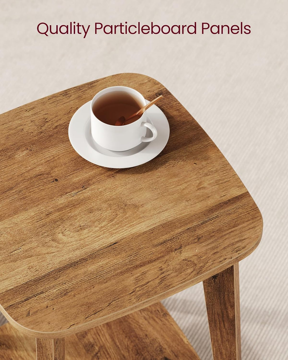 VASAGLE MAEZO Collection - Side Tables, Set of 2, 2-Tier Small Square End Tab...