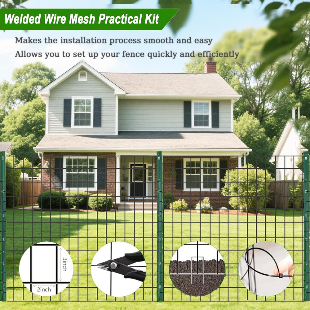 Welded Wire Fence 48inch x 50ft Roll,16 Gauge 2" x 3" Mesh Black