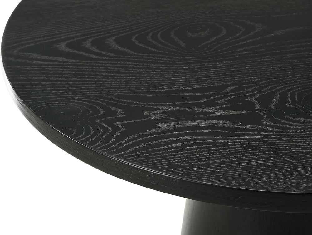 Black 3 Coffee, End, Console Table Set with Pedestal Base