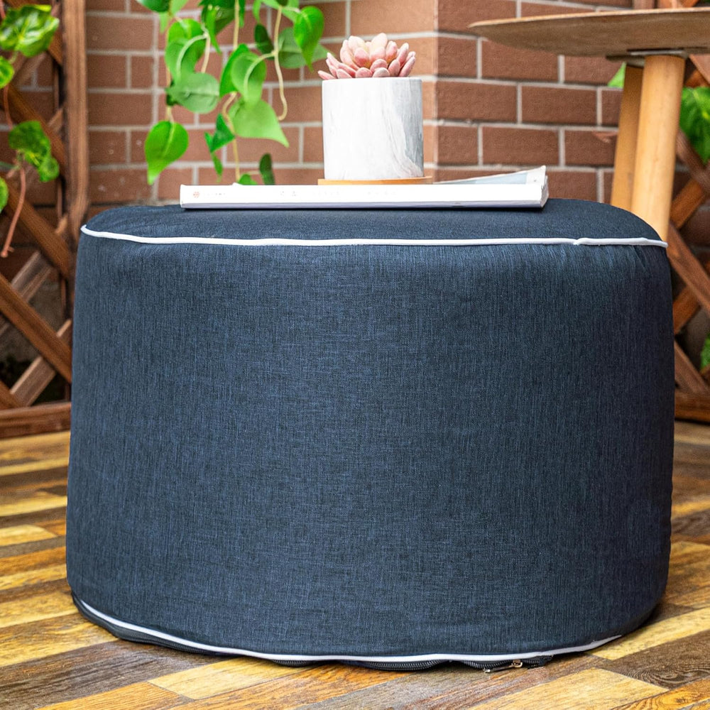 Outdoor Ottomans for Patio Pouf Waterproof Fade-Resistant Ottoman Foot Rest f...