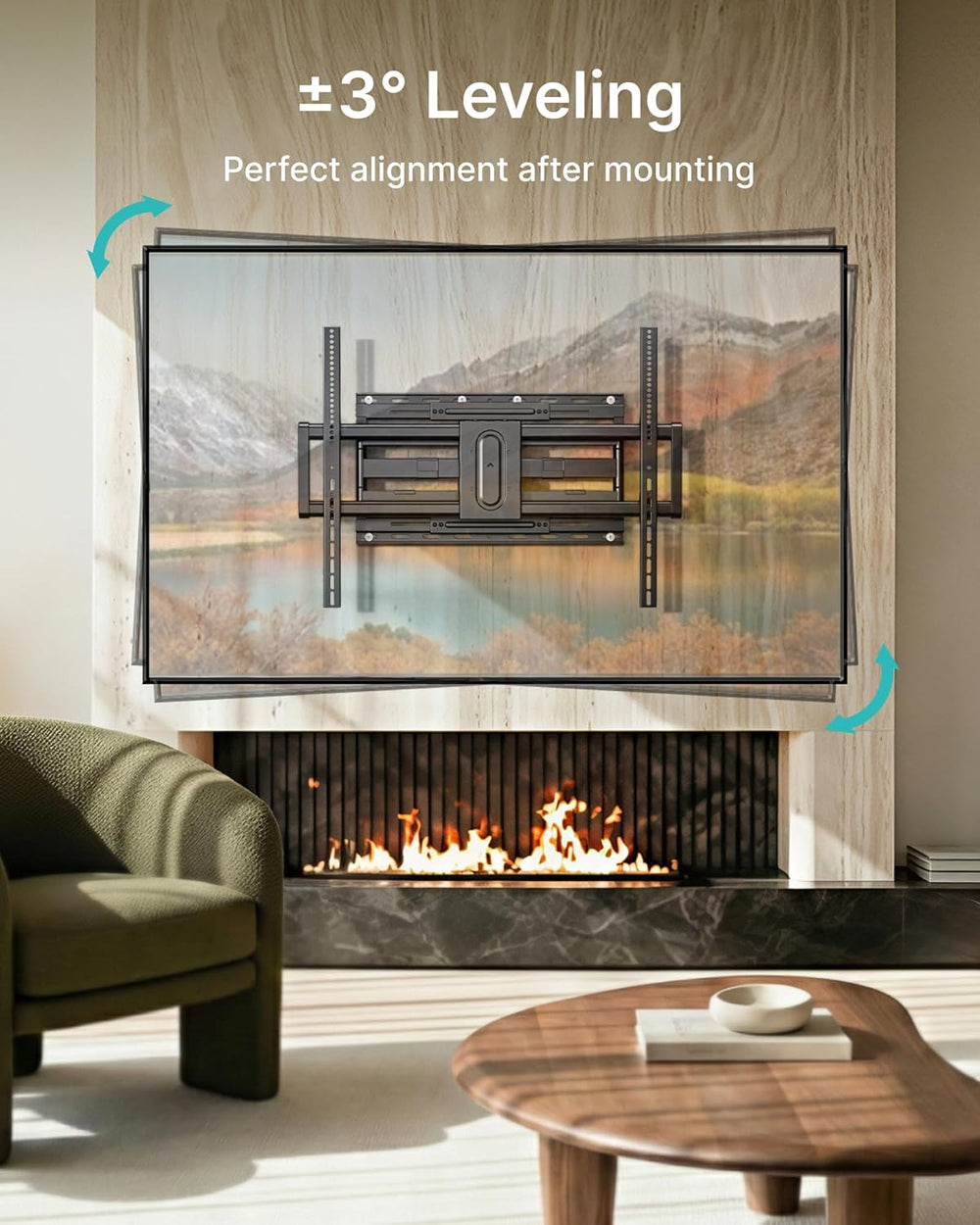 Pegzone Full Motion TV Wall Mount for 43-100 Inch TVs up to 176lbs, 25.2&quot...