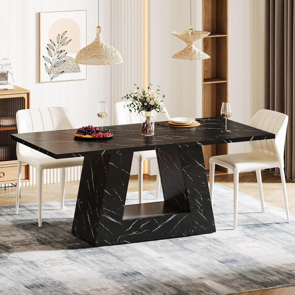 Tribesigns Dining Table for 4 to 6 People, 63" Rectangular Dining Room T...