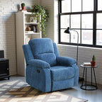 Recliner Sofa Set Couches for Living Room Chair Fluffy Fabric Living Room Furniture Sets, Adjusted Reclining Couch Furniture Sofa Set for Theater Seating, Light Blue