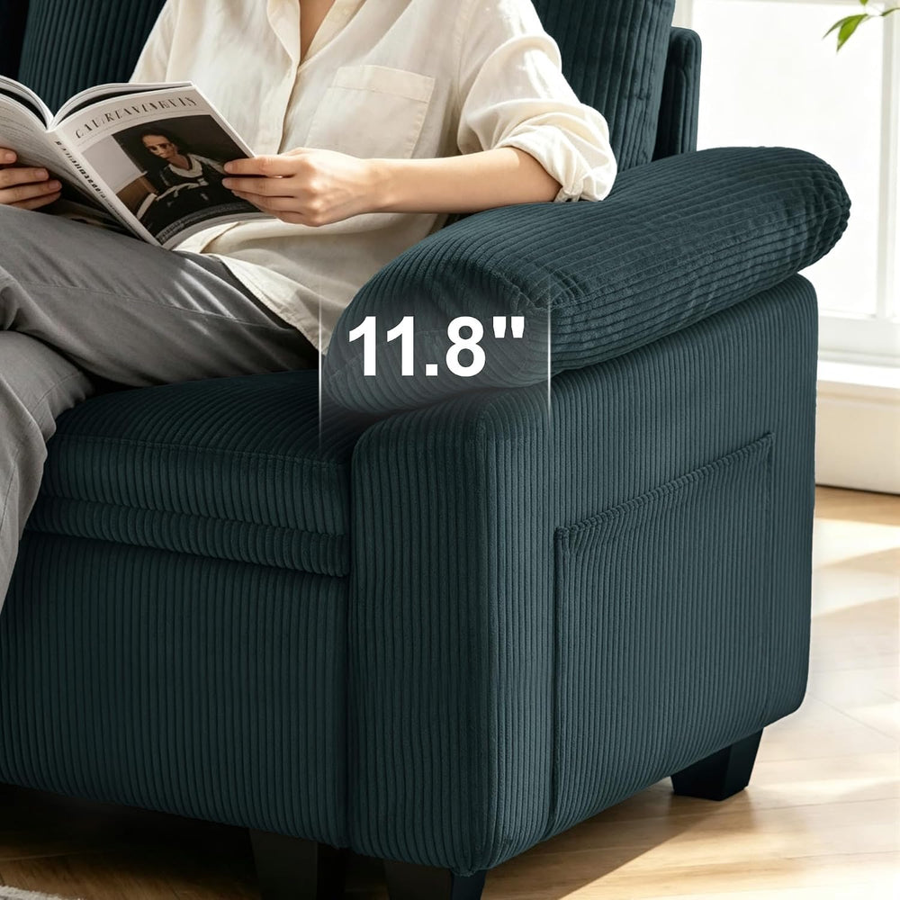 86″ Sectional Sleeper Sofa with Pull Out Bed, Modular Sectional Couch with St...