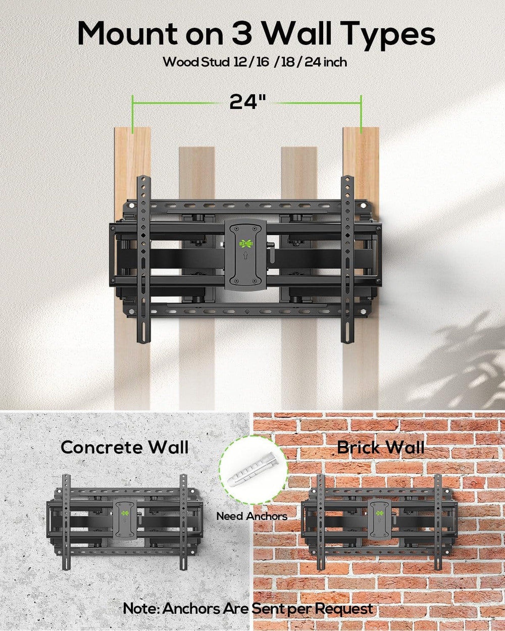 USX MOUNT Full Motion TV Wall Mount for Large TVs 42-97 Inch up to 150 lbs | ...