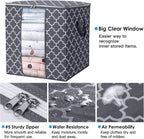 WISELIFE Storage Bags 8 Pack/100L Large Blanket Clothes Organization and Storage Containers for Comforters,Bedding, Foldable Organizer with Reinforced Handle, Clear Window, Sturdy Zippers,Gray
