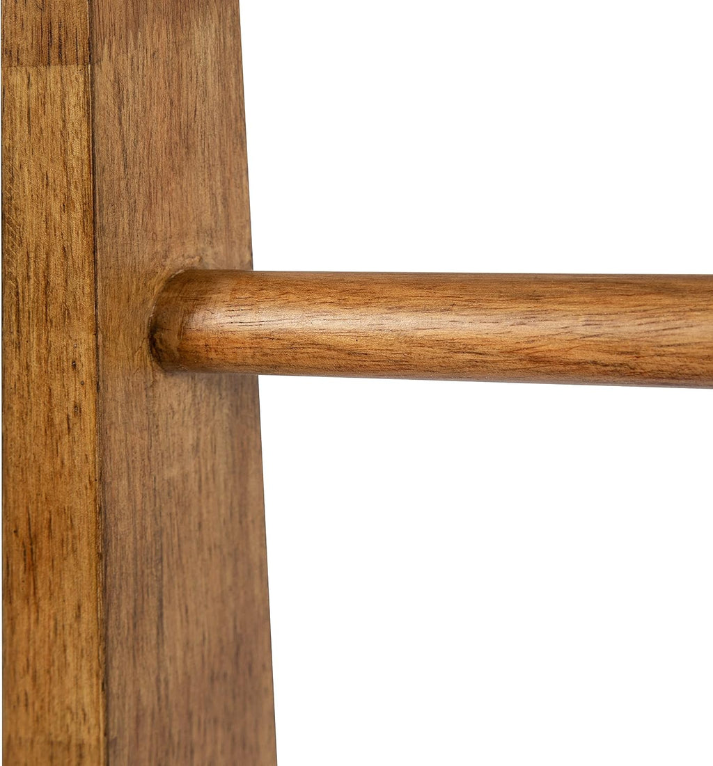 Kate and Laurel Lowry Farmhouse Wood Ladder Shelf; 18 x 14 x 58; Natural Wood; Decorative Modern Leaning Shelf for Storage and Display