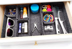 Welaxy desk drawer organizer tray shallow felt storage bin for office suppliers makeup pen keys craft brush decluttering 8-piece sleek minimalist lifestyle gift for men (Charcoal)