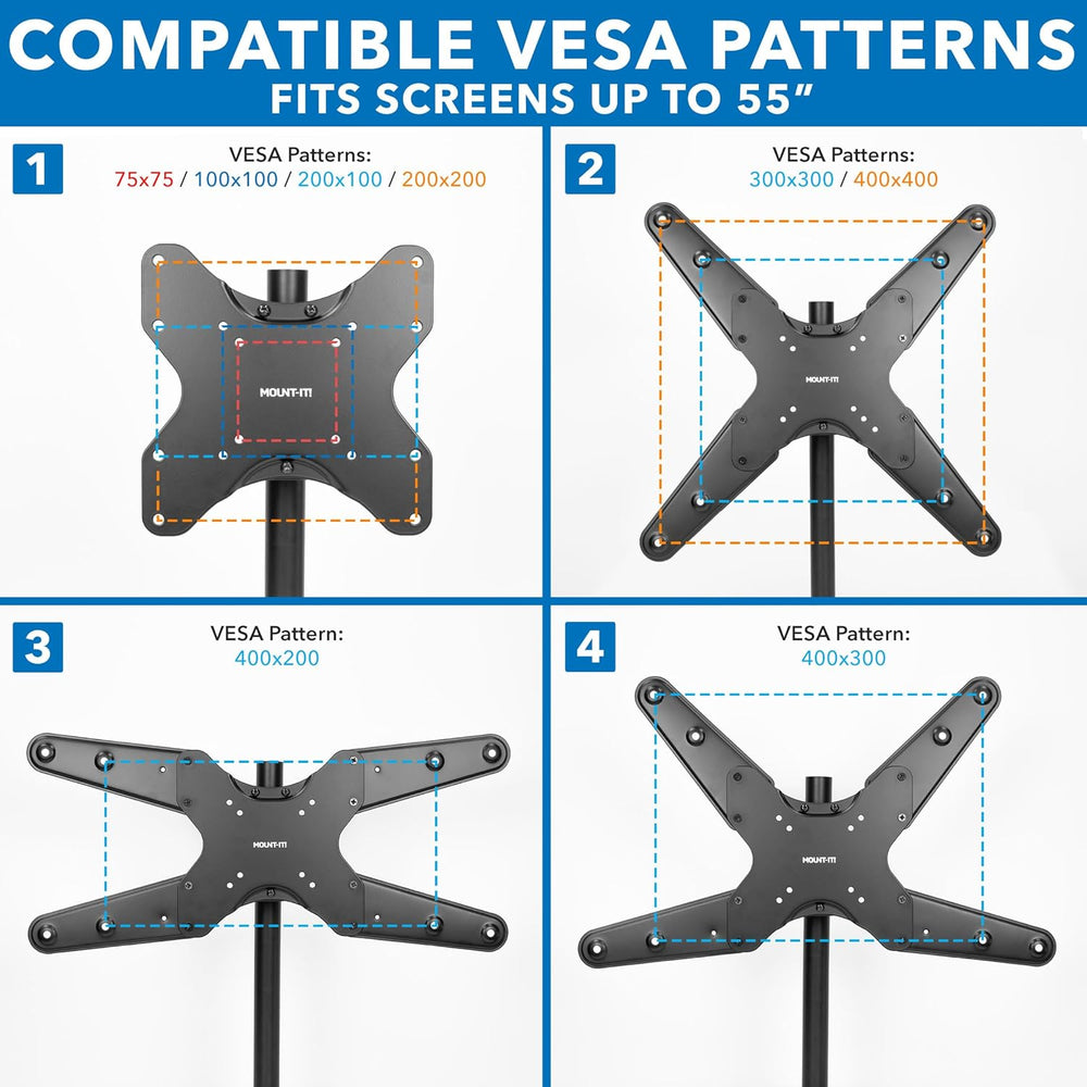 Mount-It! TV Pole Mount, Full Motion Universal TV Bracket, VESA 75x75 to 400x...