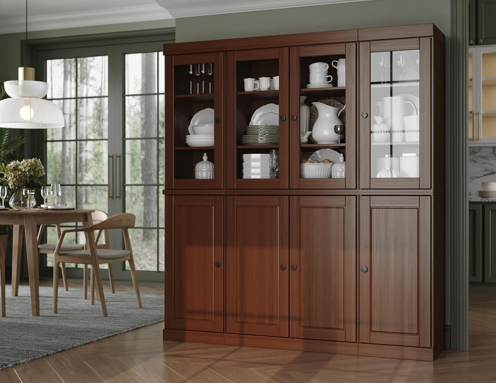 Palace Imports 100% Solid Wood Kitchen Pantry with 2-Drawer Kit, Mocha, 65&qu...