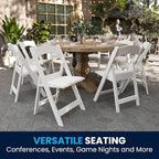 Flash Furniture Hercules Series Folding Chairs for Weddings and Formal Events, Stackable Commercial Event Seats with 1,000-lb. Static Weight Capacity, Set of 2, White
