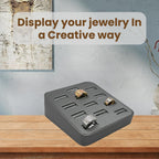 Novel Box 12-Slot Silver Leatherette Rings/Earrings/Cufflinks Holder Tray 5.75x5x2 Inches - Ring Holder Organizer for Selling or Personal Use - Jewelry Display Trays for Special Occasions