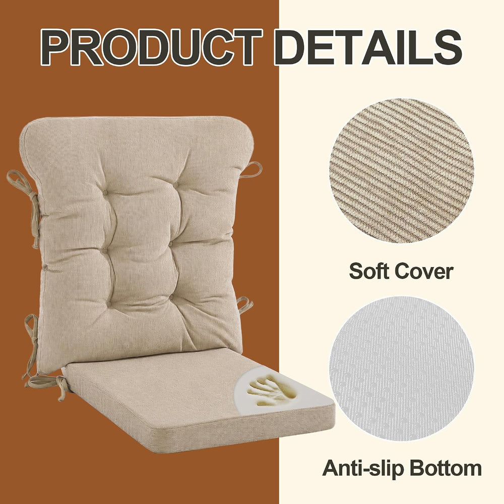 ROYALAY 2 Sets Cushions for Kitchen Chairs, Dining Chair Back Cushion with St...