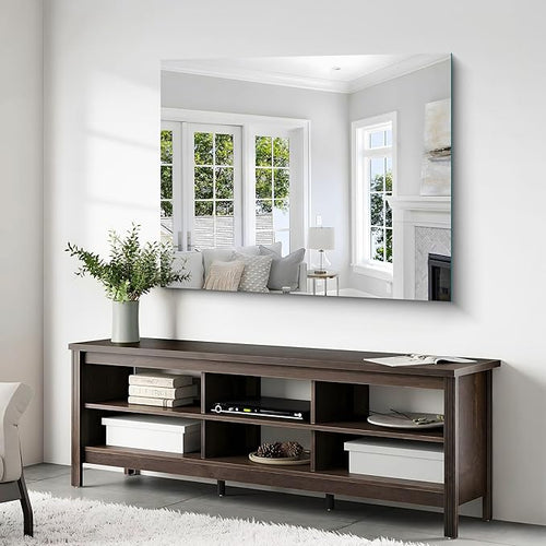 40x48 Inch Frameless Mirror, Frameless Bathroom Mirrors for Over Sink, Large Rectangle Wall Mirror, Upgraded Shatterproof Wall Mount Square for Living Room Bedroom Bathroom