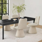 Swivel Dining Chairs Set of 1, Modern Upholstered Dining Chair Mid Century Kitchen Chairs with High Back, 360 Degree Rotating Vanity Chair for Dining Room, Bedroom, Farmhouse, Sand