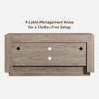 OKD Modern 70" TV Stand, Entertainment Center for TVs Up to 80", Media Console with Large Open Storage & Side Cabinets, Thick Wood Design for Living Room, Alder Grey