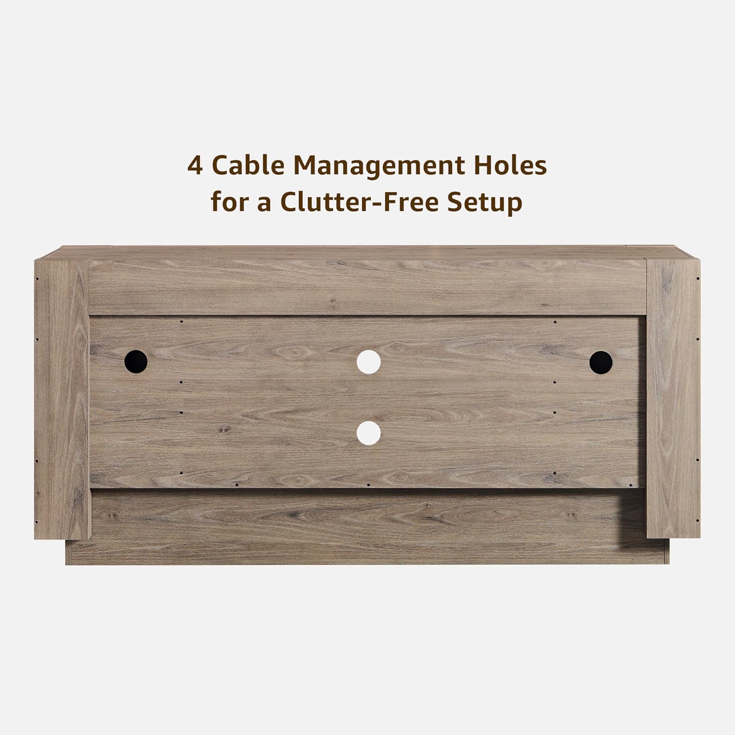 OKD Modern 70" TV Stand, Entertainment Center for TVs Up to 80", Media Console with Large Open Storage & Side Cabinets, Thick Wood Design for Living Room, Alder Grey