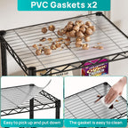 SINGAYE 4 Small Shelves Storage Shelf Wire Shelving Unit Metal Shelf Adjustable Organizers Storage Shelving with Wheels for Bathroom Laundry Room Kitchen Pantry11.5”D x 17.3”W x 44.5”H Black