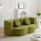 75" Convertible Folding Sofa Bed, 2-in-1 Full Size Floor Boneless Couch Bed, Loveseat sleeper Couch, Memory Foam Floor Sofa Sleeper SofaBed, Small couches for small spaces, No Assembly (Green)