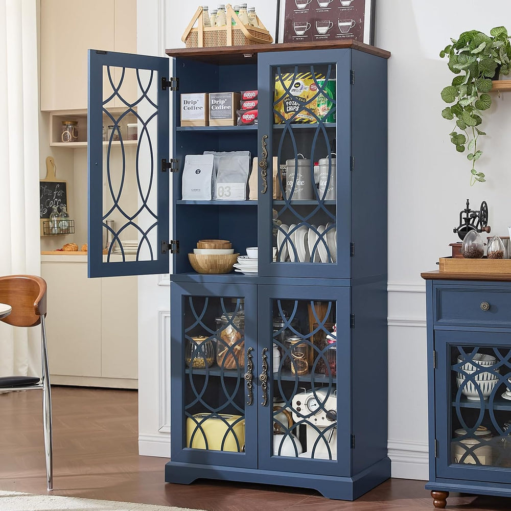 Joaxswe 67" Tall Pantry Cabinet Set of 3, Vintage Kitchen Pantries Cabin...