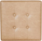 HomePop Square Tufted Storage Ottoman - Sand Faux Leather