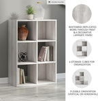 Signature Design by Ashley Paxberry Coastal 6 Cube Storage Organizer or Bookcase, Whitewash