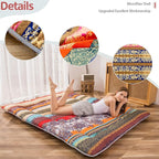MAXYOYO Japanese Floor Mattress Futon Mattress, 4" Thicken Tatami Mat Sleeping Pad Foldable Roll Up Mat Boys Girls Dormitory Pad Kids Floor Lounger Pillow Bed, Charcoal Grey, Queen Size