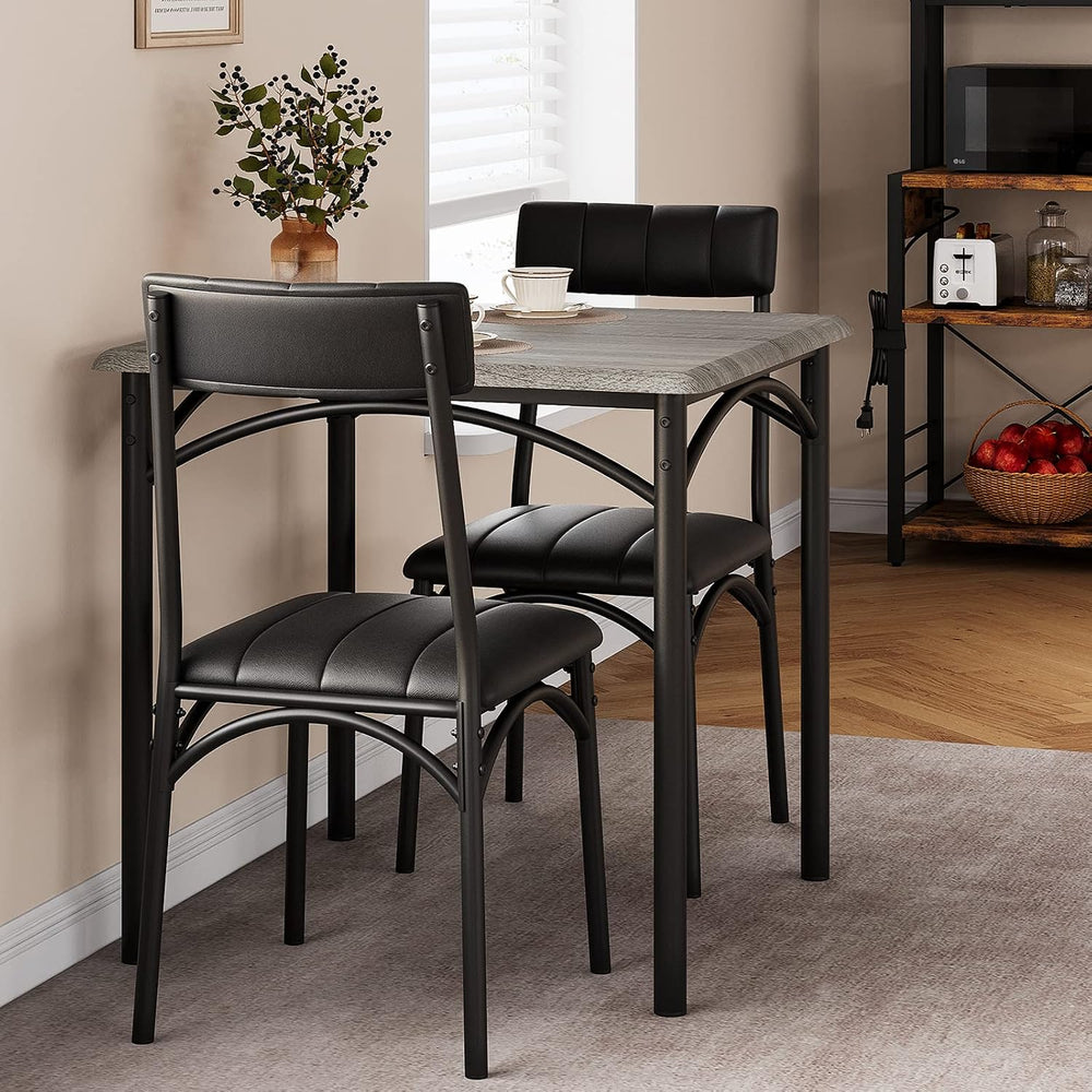 Amyove Modern Rustic Gray Square Dining Set, 29.2' L x W 30.1' H Tabl...