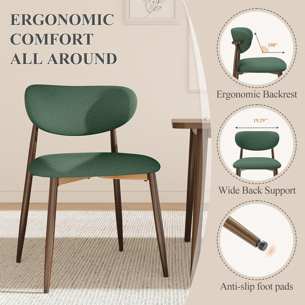 MALOL Upholstered Dining Room Chairs Set of 2, Kitchen Chairs with Metal Legs...