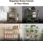 Heavy Duty 4 Tier Wire Shelving Unit Storage Rack, Metal Shelves Utility Organizers, Organization Units for Products, Plant, Pantry, Garage, Laundry Durable Shelf Stand, Chrome, 14"W x 30"L X 48"H