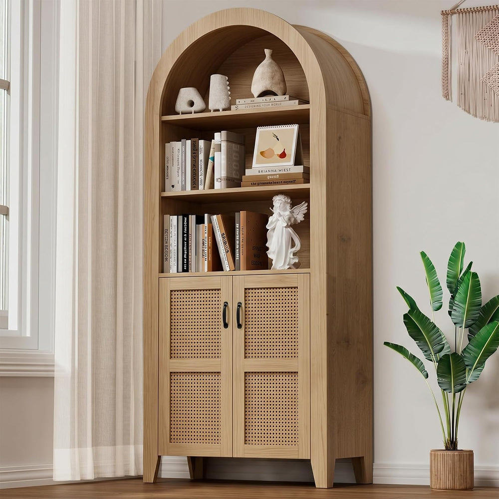 Arched Pantry Cabinet, 71" Kitchen Pantry Cabinet with Adjustable Shelf,...