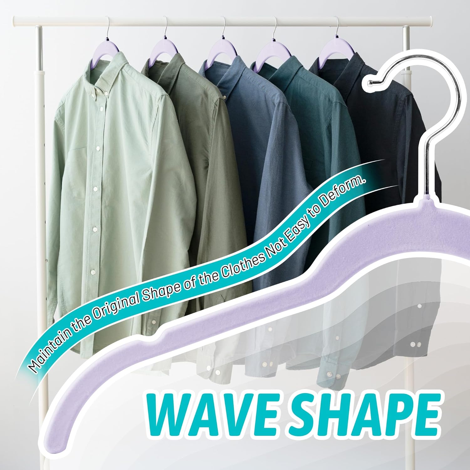 30 Pack Velvet Hangers - Non Slip Slim Hangers for Closet Organization, Space Saving Clothes Hangers with Notches for Dresses, Shirts(Purple)