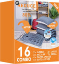 16 Pack Travel Vacuum Bags For Luggage,Carry-on Size Vacuum Seal Bags for Luggage and Suitcase Compression, Space Saver for Clothes and Clothing Organization