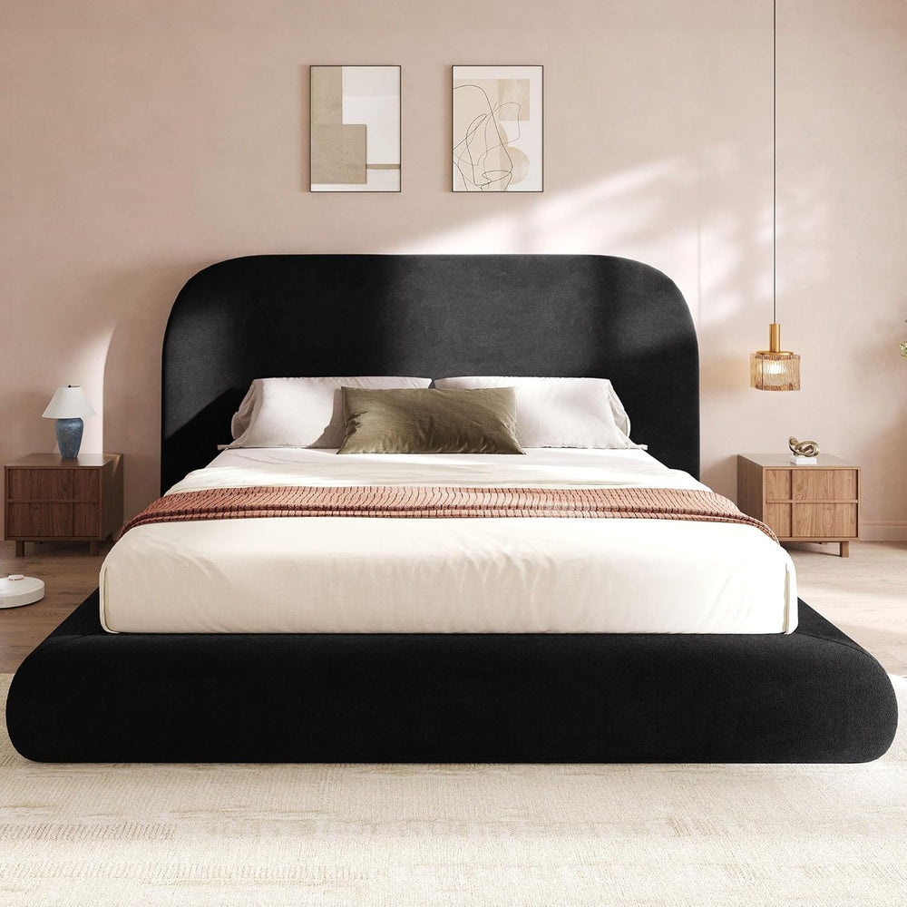 YITAHOME King Size Bed Frame,Soft Cloud Bed with Footboard, Rounded Corners
