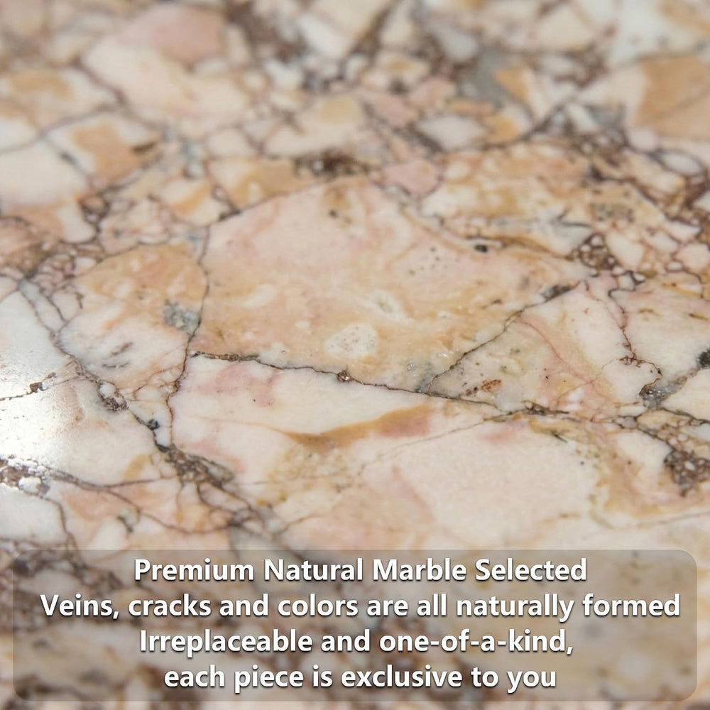 Modern Pink Natural Marble Side Table,Hexagon Accent Tables for Small Spaces,...
