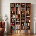 IRONCK Tall Narrow Bookshelf 8 Tiers 71in Set of 2, Compact Corner Bookcase | 4 Adjustable Shelves. Compact Corner-fit Design for Living Room, Office or Bedroom. Each Shelf Supports 28 lbs. Easy Setup.