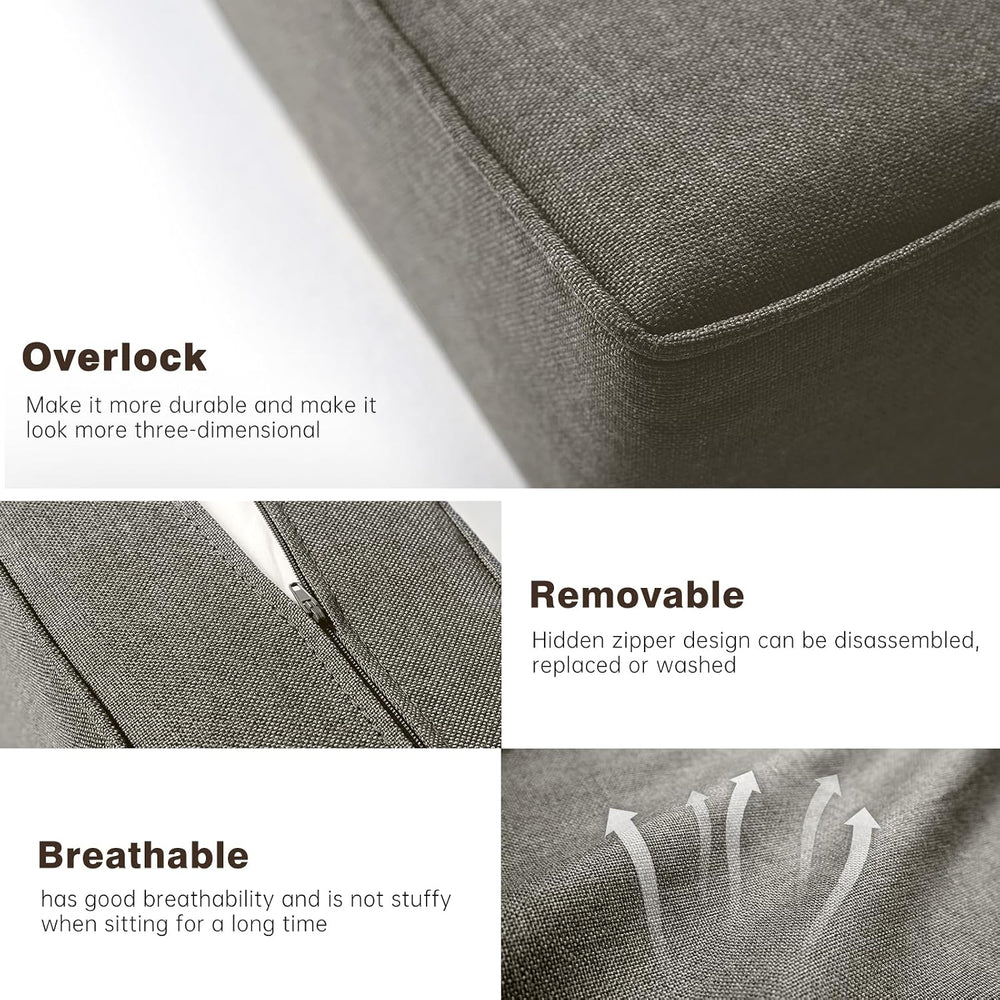 Belord Luxury 6" Thick Outdoor Cushion 5 Set - 24 x24 Inch 28D Sponge Fi...