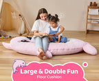 Hobestluk Bean Bag Chairs Bean Bag Floor Cushion, Bean Bag Chair for Adults Beanbag Lounger for Living Room Bedroom or Playroom (Pink, Medium, Dolphin)