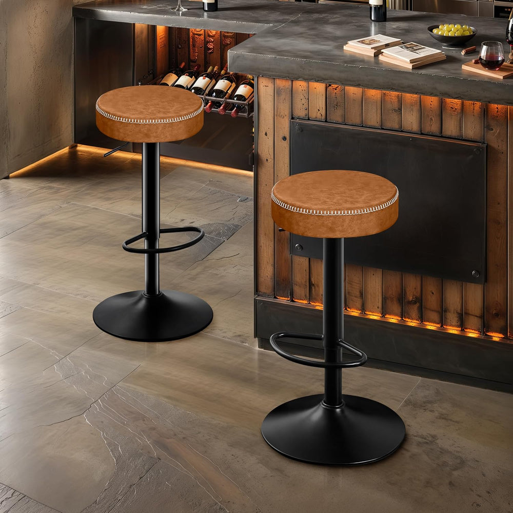 STOOLINK Tall Bar Stools Set of 2, Microfiber Leather Bar Height Stools | 360...